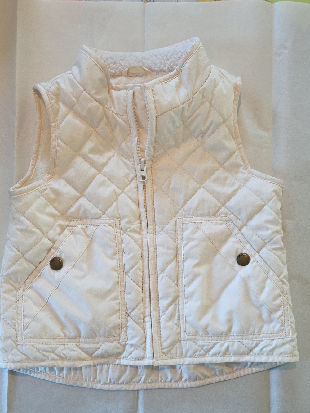 Baby Gap Girl Ivory Puffer Vest 3t